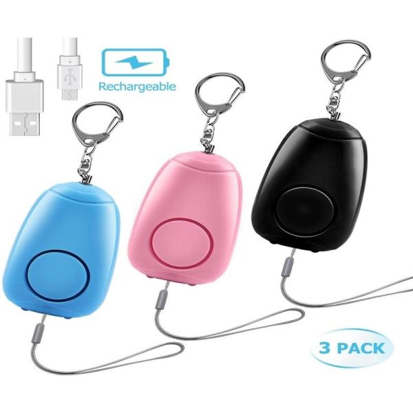 Buy cheap Rechargeable DC5V Police Approved Personal Security Alarms Pink Black Blue 130mAh from wholesalers