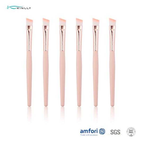 Professional Inclined Flat Angled Eyebrow Brush Plastic Handle Women Cosmetic