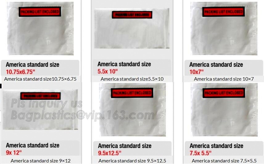 TNT DHL shipping packing list document envelopes, packing list padded envelope, tamper proof express use plastic packing