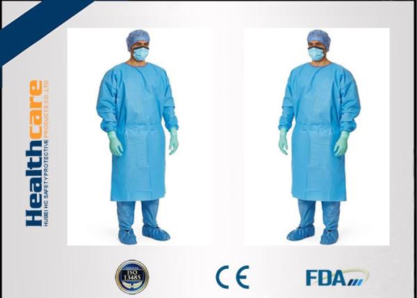 Quality Red / Green Disposable Surgical Gowns Against Liquid Biodegradable Elastic Cuff 16-80gsm for sale