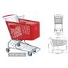 Buy cheap Plastic shopping trolley,supermarket trolley,plastic and metal trolley from wholesalers
