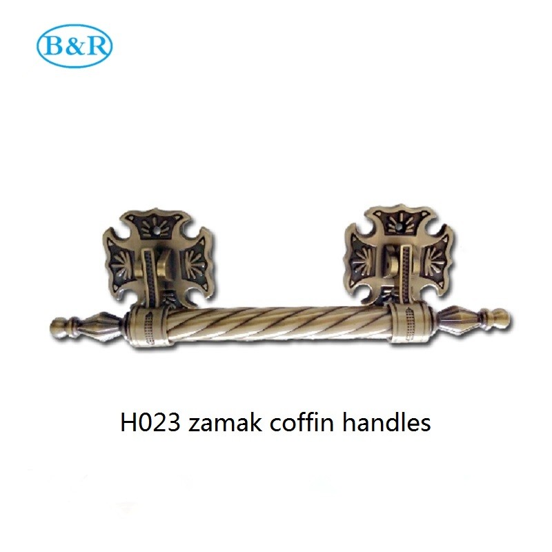 H023 Zamak coffin rocker handles metal casket decoration manillas ataudes