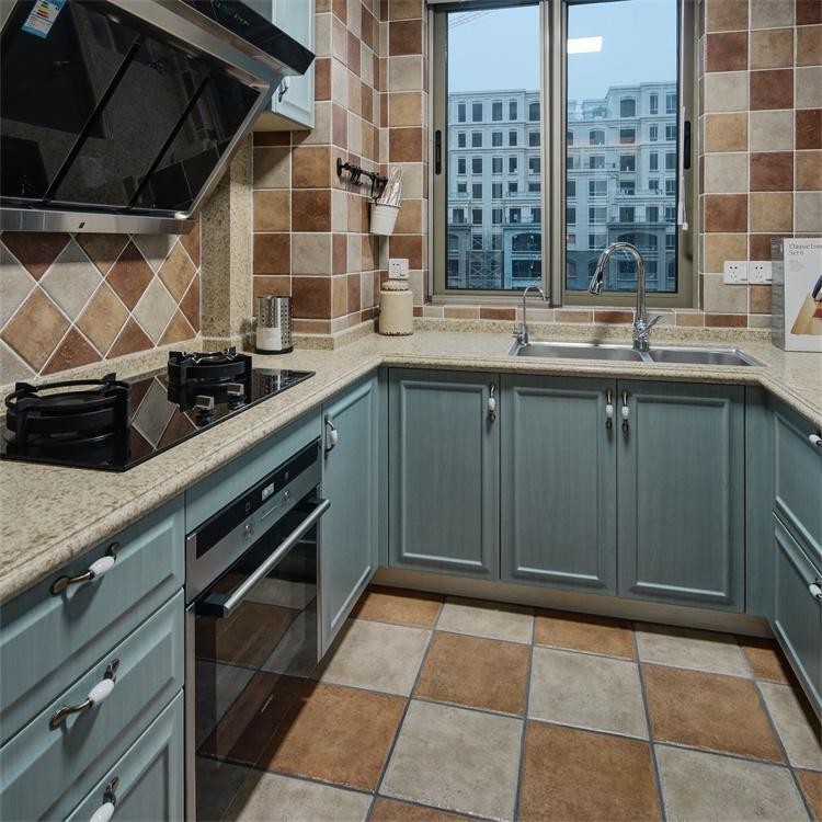 Particle Board Solid Wood Kitchen Countertop Cabinet Customized Size