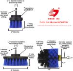 3Pcs Blue Scrub Brush Drill Power For Bathroom Floor Cleaning