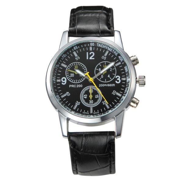 Buy cheap 9mm Leather Strap Wrist Watch 3 Bar Water Resistant Chronograph from wholesalers