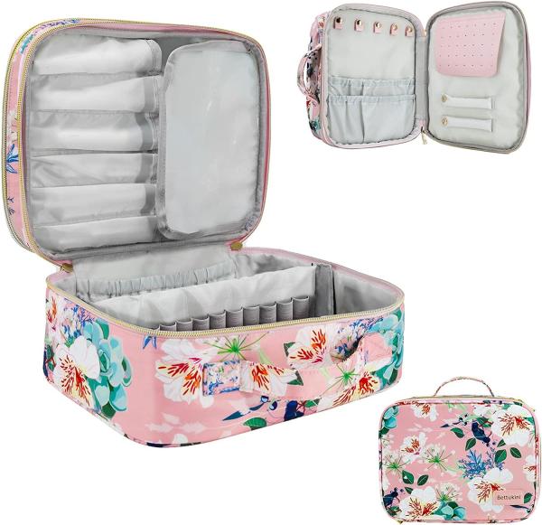 Buy cheap Extra Large Durable and Lightweight Makeup Bag Double Layer Makeup Organizer Water Resistant Makeup Brush Bag from wholesalers