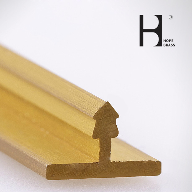 Anti Corrosion Brass T Profile ISO9001 Metal T Shaped Tile Edging Trim