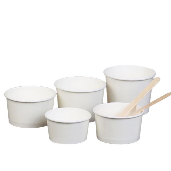 Buy cheap White Ice Cream 9oz Biodegradable Takeaway ShallowDisposable Paper Bowl from wholesalers