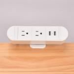 America Desktop Clamp Power Strip 2outlet and 2USB ETL passed