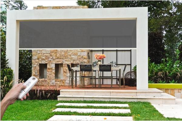 Buy cheap Outdoor Sunshade Motorized Smart Zip Track Blinds / Roller Zip Track Outdoor Roller Blinds from wholesalers
