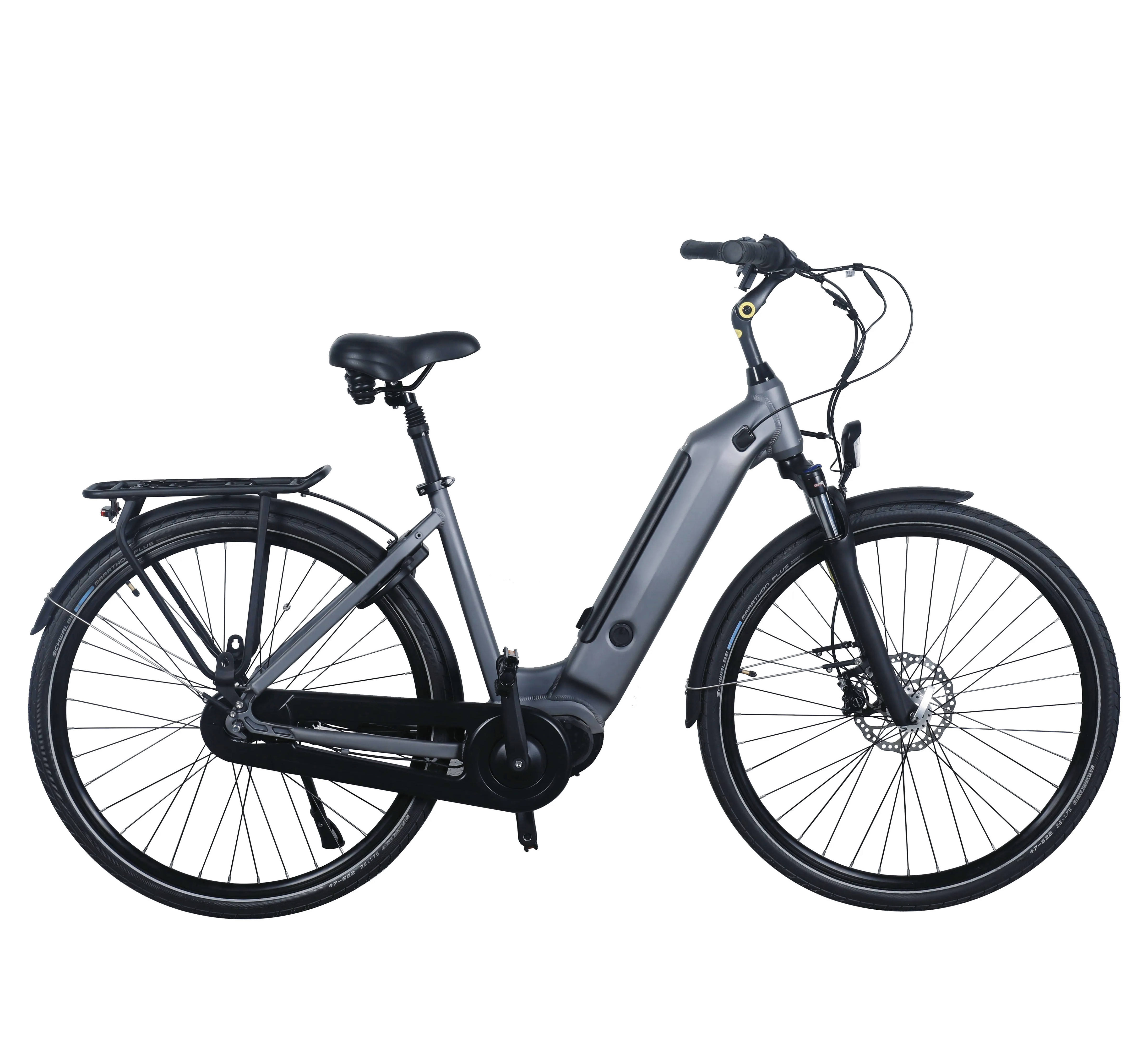 3 Speed 36V Mid Drive Electric Bike 250W 28 Inch Front Suspension Electric Bike