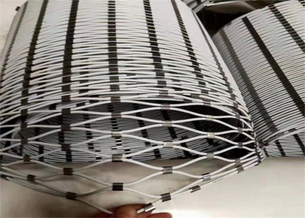 Buy cheap Ferrule AISI 304 Stainless Steel Rope Mesh Balustrade Railing Fencing By Hand Woven from wholesalers