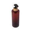 Buy cheap 60ml 80ml 100ml 120ml 150ml 180ml 200ml 250ml 300ml Luxury And Elegant Amber Flat Shoulder PET Bottle With Natural Bamboo Lotion Pump from wholesalers