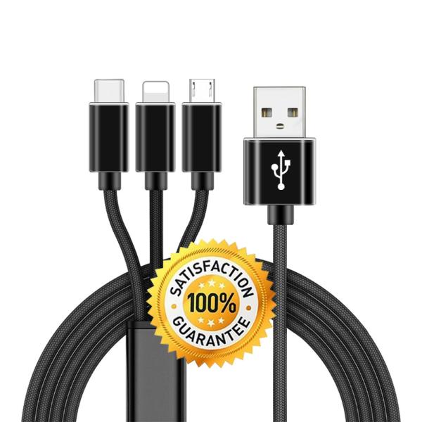 Buy cheap Ipad Mobile Phone 3 In 1 Universal USB Charging Cable Fashionable Braided from wholesalers