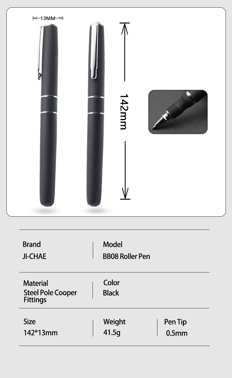 Black Business Roller Ball Pen 0.5mm Neutral Pen Metal Signature Pen