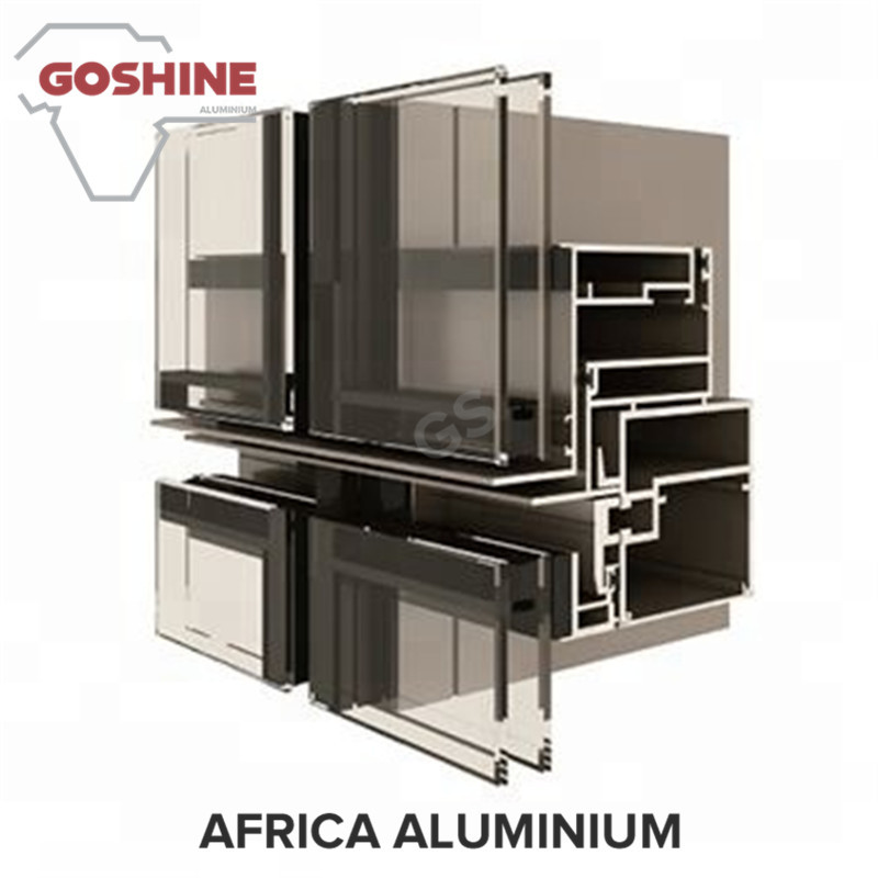 High Quality Industrial Extruded Curtain Wall Aluminum Profile