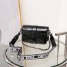 Buy cheap Black Wide Shoulder Strap Crossbody Bag B Tide Leather Chain Bag from wholesalers