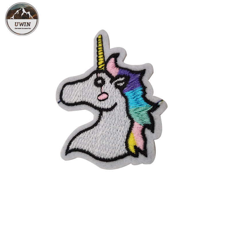 Woven Merrowed Border Unicorn Sew On Patch , Washable Unicorn Embroidery Patches