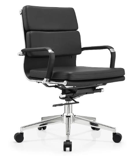 Buy cheap Pu Leather Boss Mid-back Metal Frame Ergonomic Office Furniture Adjustable Swivel Executive Office Chair from wholesalers