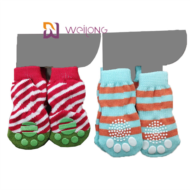 Traction Control Cotton Custom Pet Socks for dogs Indoor Nonskid Knit Socks