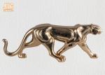 Gold Leaf Polyresin Leopard Sculpture Fiber Glass Animal Table Statue Figurines