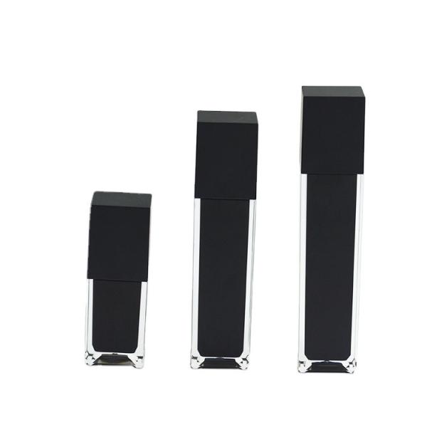 Buy cheap 30ml 50ml 100ml Black Color Cosmetic Package Skin Care Square Set Acrylic Lotion Bottle from wholesalers