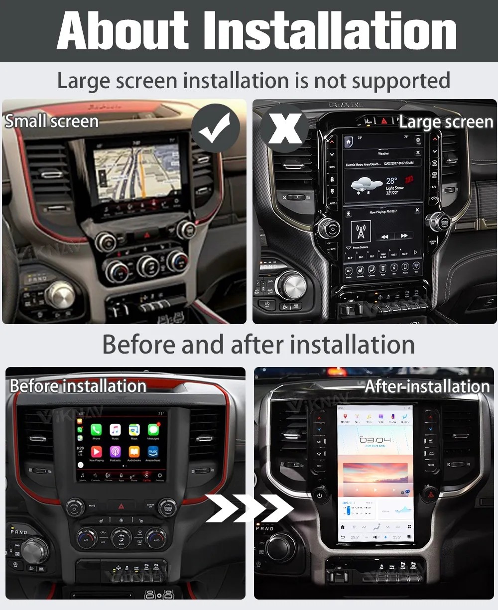 2020-2023 Dodge Ram Android Auto Radio Unit With 11.8 Inch Touch Screen
