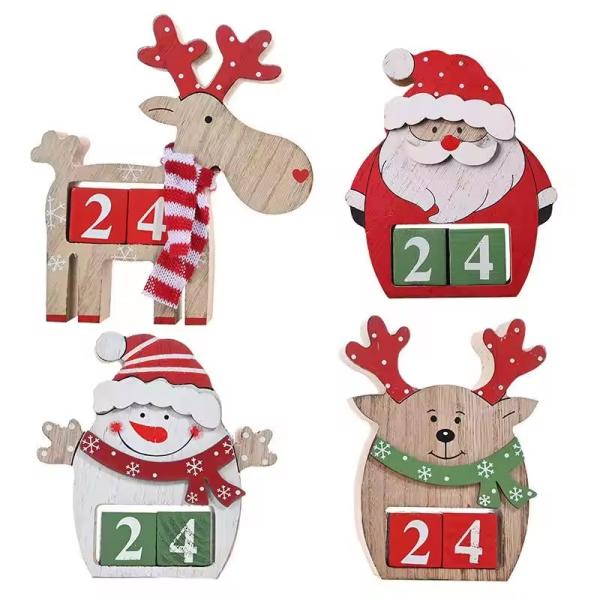 Buy cheap Customized DIY Christmas wooden countdown calendar Christmas ornaments Santa elk ornaments from wholesalers