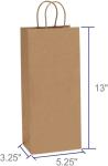 Kraft Paper Bags, 5.4"X3.3"X13" Recyclable Brown Wine Bags Paper Gift Bags