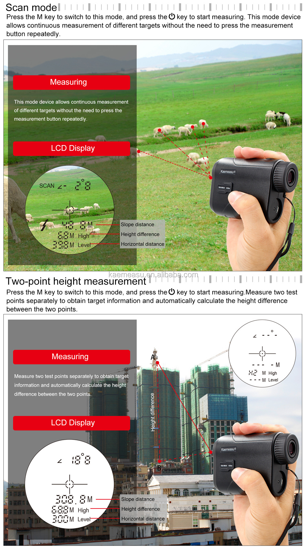 OEM Good Quality Rechargeable Laser Rangefinder 450 Meter Digital Laser Range Finder hunting/golf/sport/engineer
