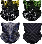 Square 100% Cotton Black Green Red Handkerchief Headband