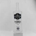 Custom Glass Bottle Round Empty Vodka Whiskey 750ml 1000ml Decorative Liquor