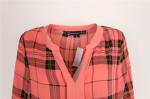 100% Polyester Ladies Plaid Sweatshirts red and black Plaid Pullover Hoodie