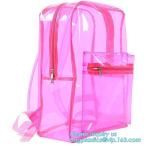 High School Pvc Backpack Bag In Bag In America With Cosmetic Bag, Clear pvc