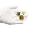 Buy cheap Custom Security Badge Metal Lapel Pin Gold 3D Enamel Pin With Leather Set from wholesalers