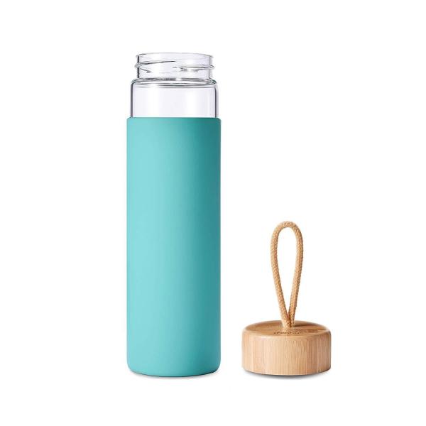 Buy cheap Sleek Design Premium School Funky Leak Proof Glass Water Bottle Glass Motivational Water Bottle With Carry Sleeve Easy To Use And Carry from wholesalers