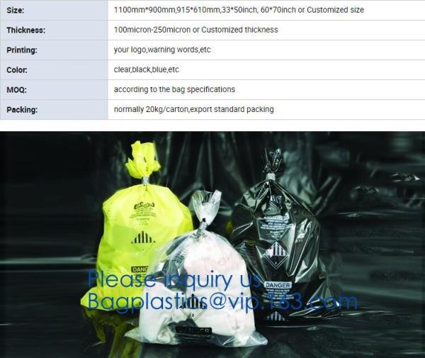Buy cheap Heavy Duty Construction Plastic Asbestos Bag Waste Bag,Heavy Duty Disposal Polythene bags For Asbestos Removal BAGEASE from wholesalers