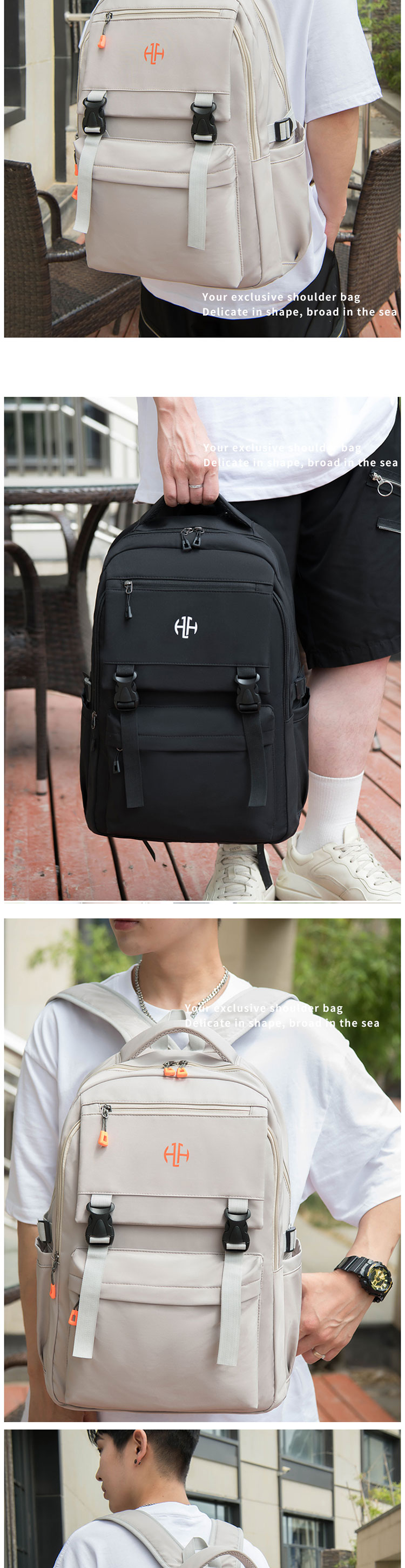 Unisex Laptop Backpacks For Business Travel USB Charging Customizable Pattern