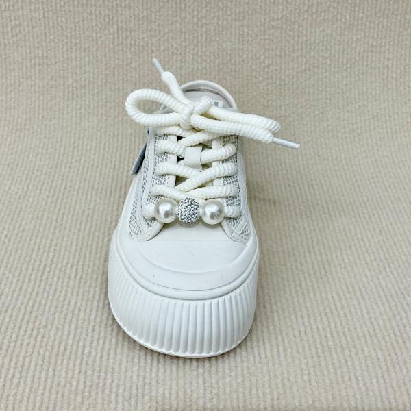 Buy cheap Comfort Womens White Mules Canvas Platform Shoes With Lace Up from wholesalers
