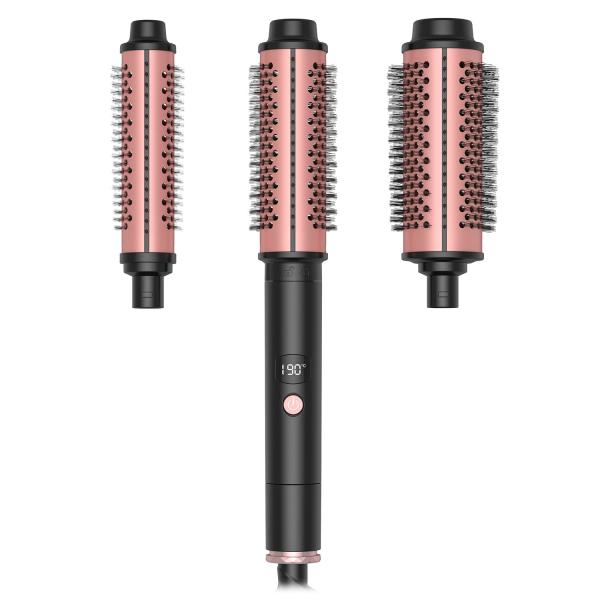 Buy cheap Double Ceramic 3-in-1 Hot Air Brush Black Gold Dry As You Style Hair from wholesalers