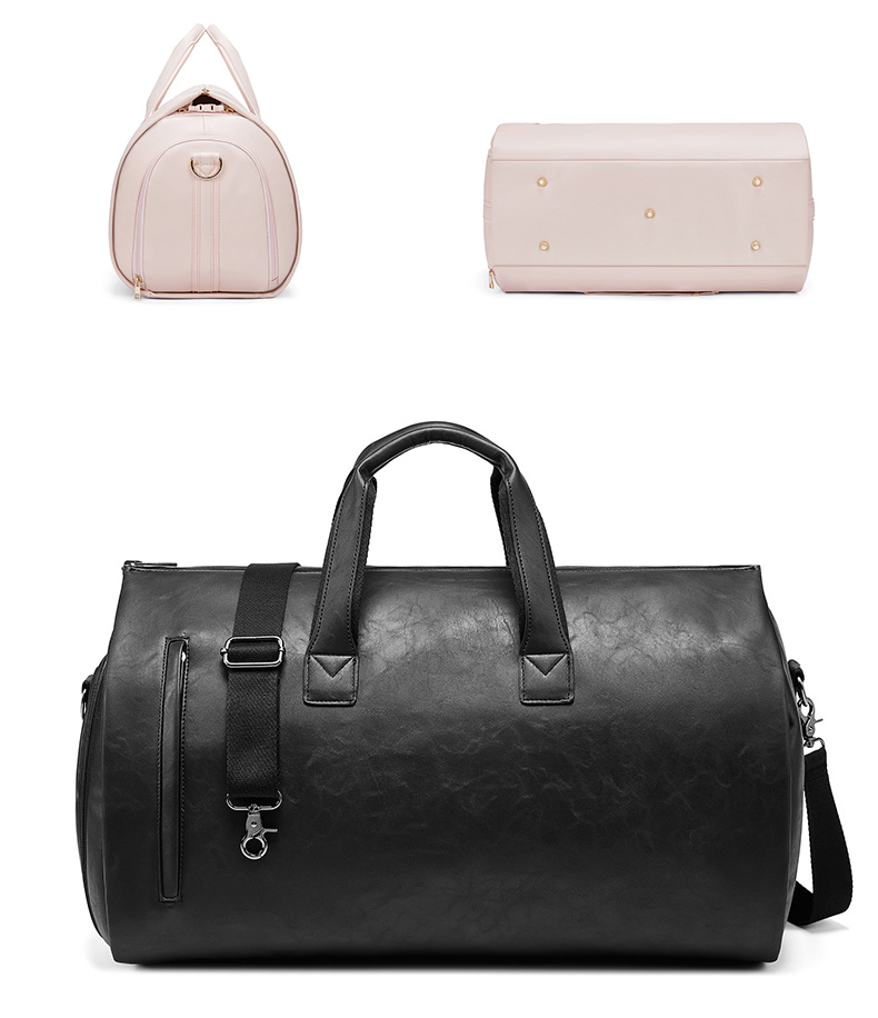 PU Foldable Pink Leather Travel Duffle Bag Carry On Garment Bag OEM/ODM