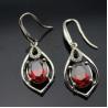 Buy cheap Rose Gold 925 Silver 7mmx9mm Oval Ruby Cubic Zirconia Dangle Drop Earrings (PSJ04225) from wholesalers
