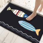 Crystal Velvet Cartoon Bathroom Waterproof Carpet Anti Slip Kitchen Mat