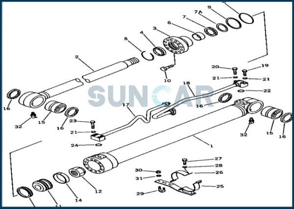 Buy cheap 202-63-52500 2026352500 Boom Cylinder Seal Kit For KOMATSU PC100-3 from wholesalers