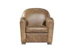 Buy cheap Classical Top Grain Brown Leather Armchair With Strong Solid Wood Frame from wholesalers