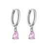 Buy cheap Gold Plated 18K Hoop Earrings Rectangle Water Drop Pink Zircon Diamond Pendant from wholesalers