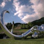 Stainless Steel Sculpture Mammoth Skull Design with Mirror Polishing