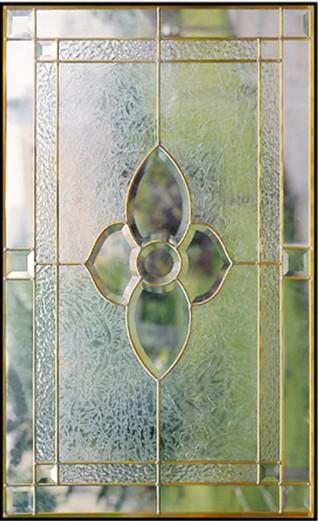 Buy cheap inlaid glass with clear tempered glass of brass caming 1"thickness from wholesalers