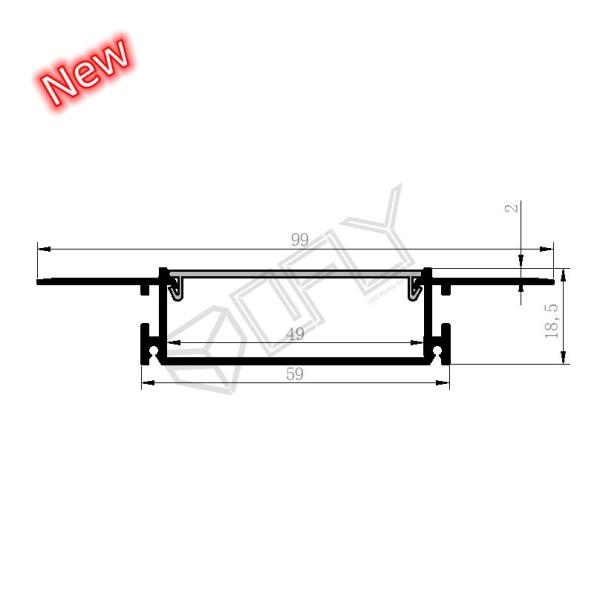 Buy cheap 99*18mm Plaster LED Profile With Cover , Aluminum LED Channel For LED Strip lighting from wholesalers