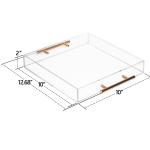 10X10 Inches Square Acrylic Tray With Metal Handles Organizer For Tea Or Coffee